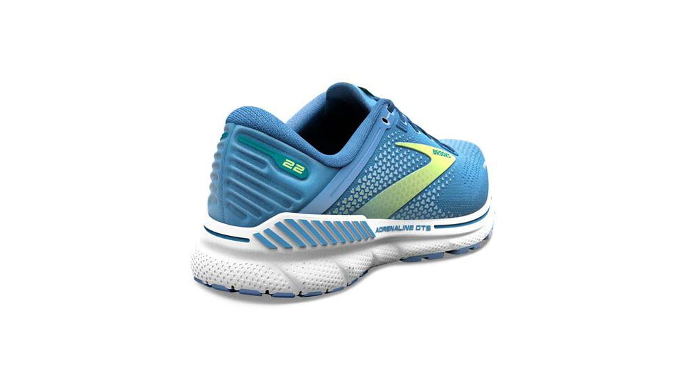 Brooks Adrenaline GTS 22 Running Shoes - Womens, Medium, Silver Lake Blue/Green/White, 7.0, 1203531B415.070