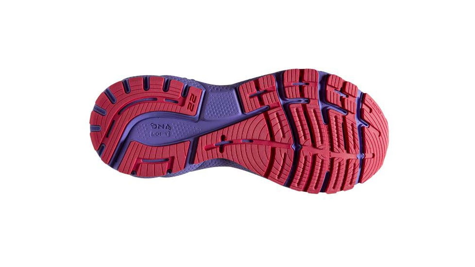 Brooks Adrenaline GTS 22 Running Shoes - Womens, Medium, White/Coral/Purple, 10.0, 1203531B105.100