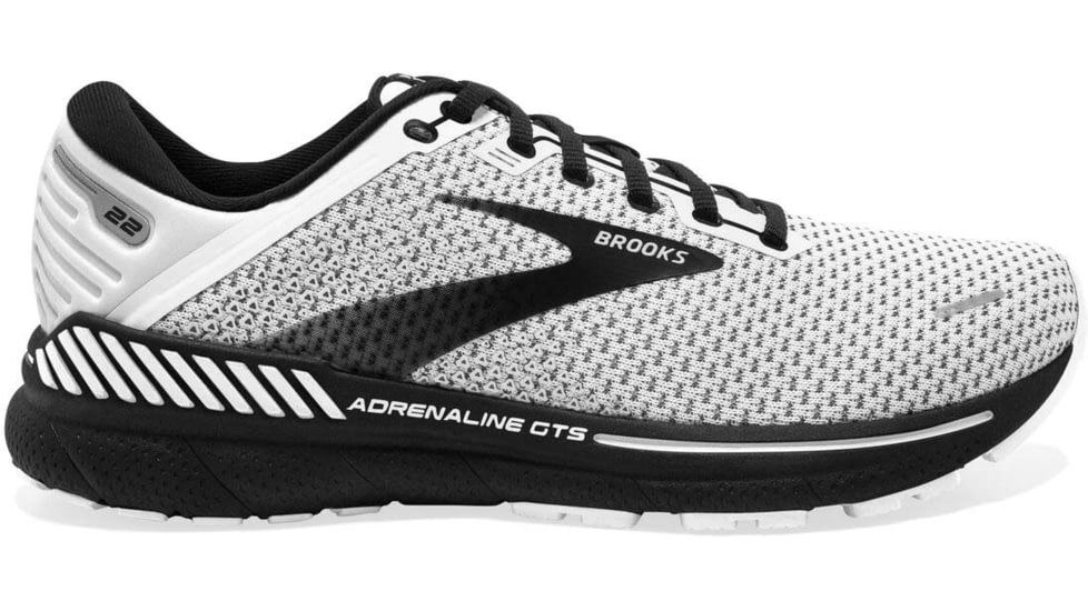 Brooks Adrenaline GTS 22 Running Shoes - Womens, Medium, White/Grey/Black, 9.5, 1203531B135.095