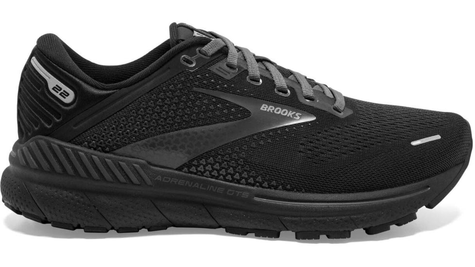 Brooks Adrenaline GTS 22 Running Shoes - Womens, Medium, Black/Black/Ebony, 7.0, 1203531B020.070