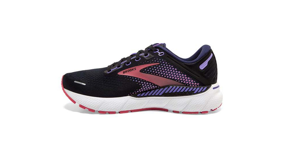 Brooks Adrenaline GTS 22 Running Shoes - Womens, Medium, Black/Purple/Coral, 5.0, 1203531B080.050