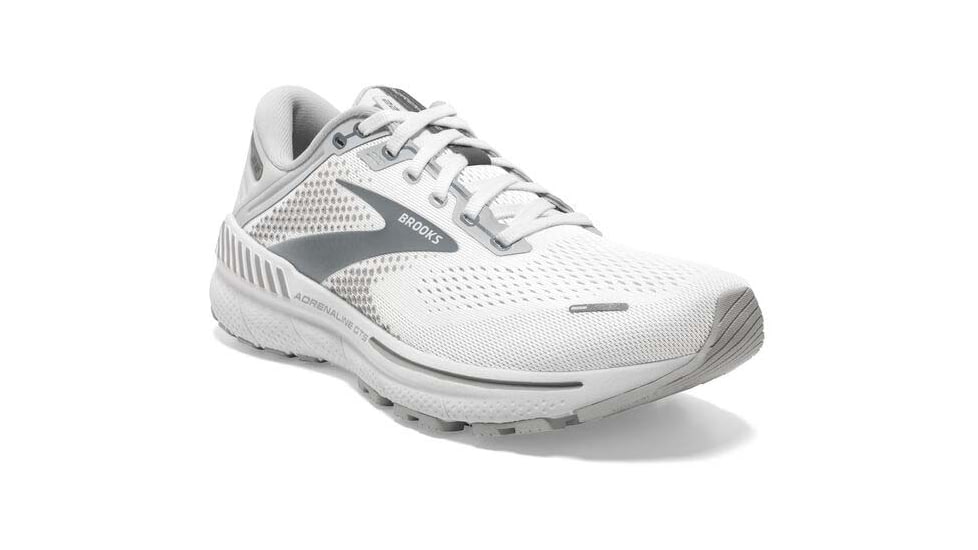 Brooks Adrenaline GTS 22 Running Shoes - Womens, Medium, White/Oyster/Primer Grey, 9.0, 1203531B134.090