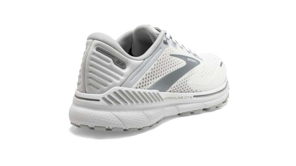 Brooks Adrenaline GTS 22 Running Shoes - Womens, Medium, White/Oyster/Primer Grey, 9.0, 1203531B134.090