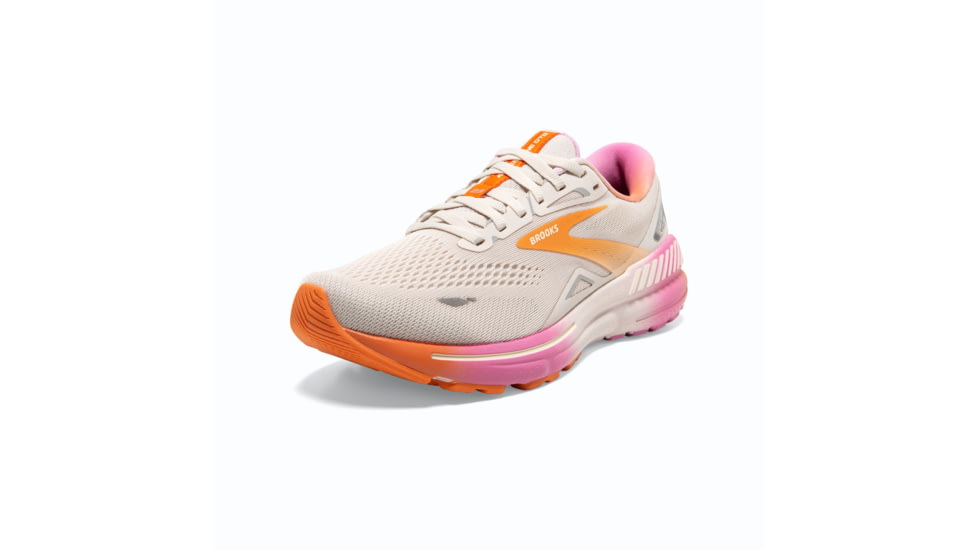 Brooks Adrenaline GTS 23 Running Shoes - Womens, White Sand/Sunset/Fuchsia, 8.0, 1203811B117.080