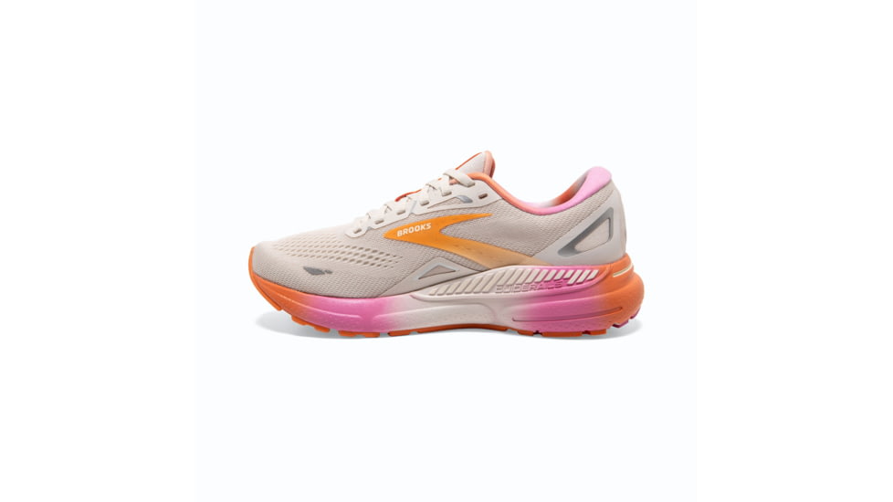 Brooks Adrenaline GTS 23 Running Shoes - Womens, White Sand/Sunset/Fuchsia, 8.0, 1203811B117.080