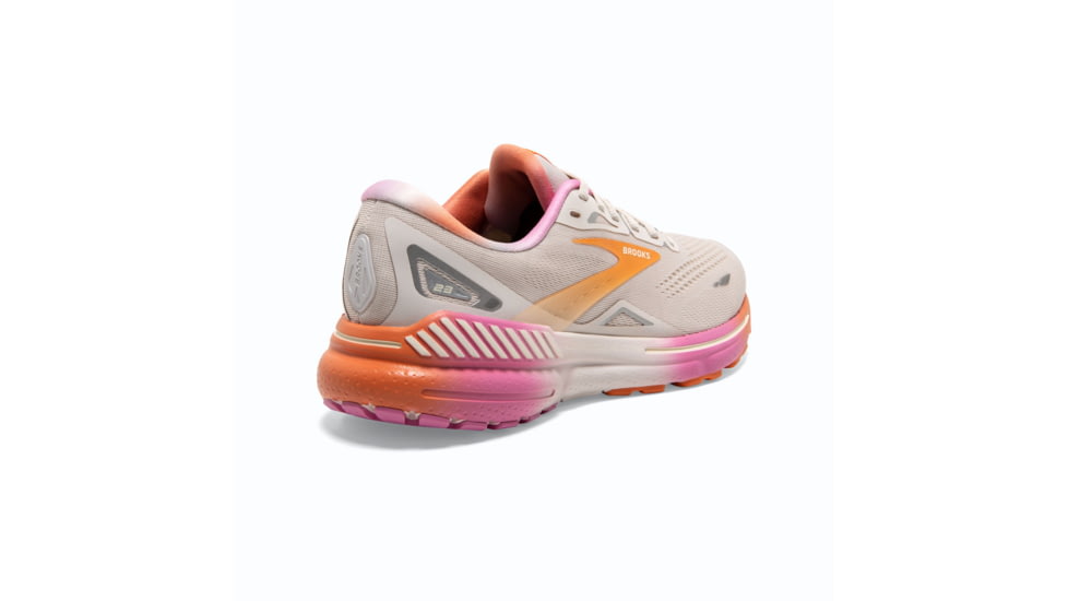 Brooks Adrenaline GTS 23 Running Shoes - Womens, White Sand/Sunset/Fuchsia, 8.0, 1203811B117.080