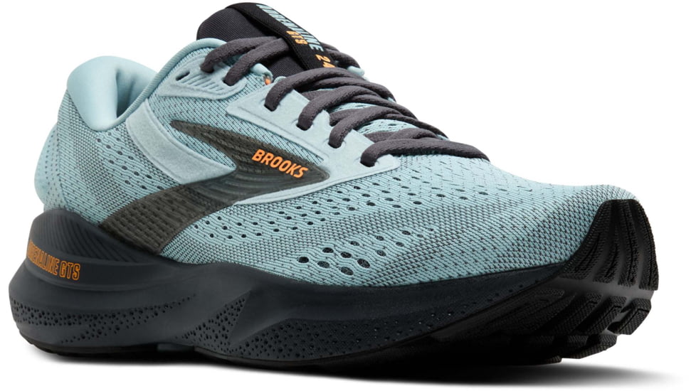 Brooks Adrenaline GTS 24 Road Running Shoes - Mens, Winter Sky/Ebony/Orange, 9.0 US/Medium, 1104371D416.090