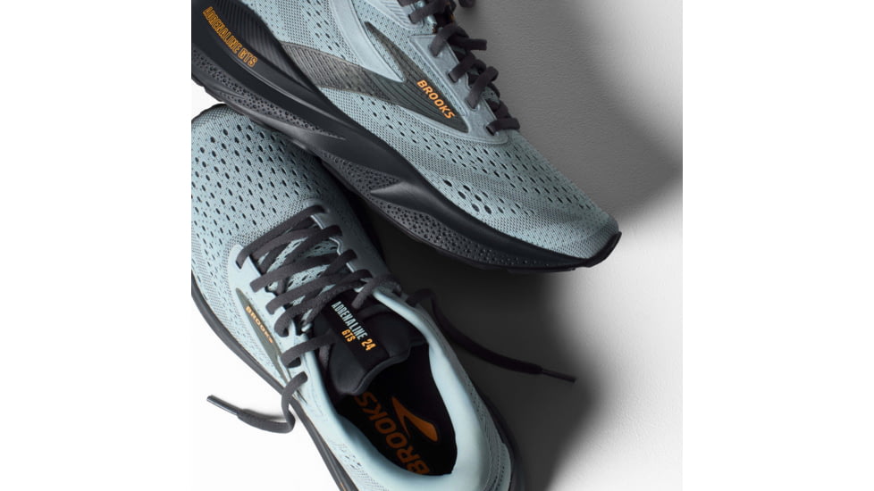 Brooks Adrenaline GTS 24 Road Running Shoes - Mens, Winter Sky/Ebony/Orange, 9.0 US/Medium, 1104371D416.090