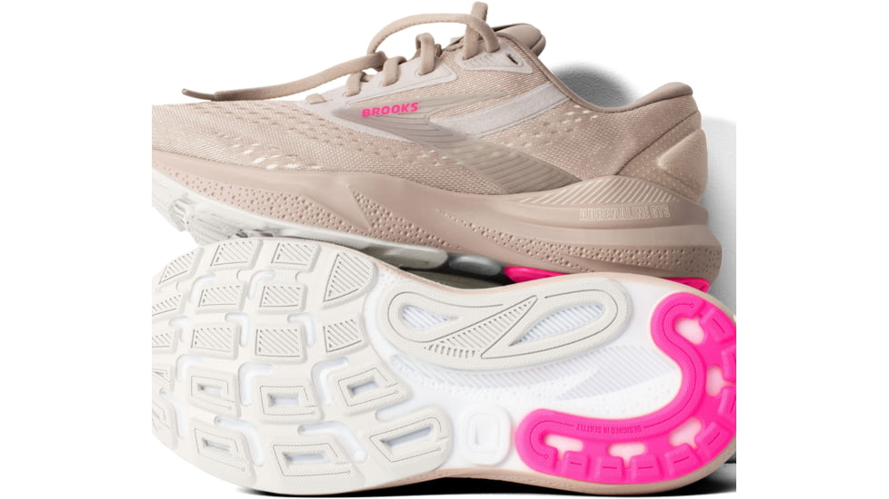 Brooks Adrenaline GTS 24 Running Shoes - Womens, Chateau Grey/Coconut/Pink, 8 US, 1204261B159.080