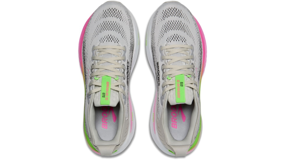 Brooks Adrenaline GTS 25 Road Running Shoes - Womens, Oyster/Pink/Green, 7.5, 1B, 1204431B053.075