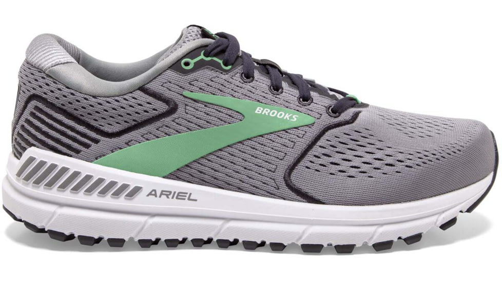 Brooks Ariel 20 Running Shoes - Womens, Extra Wide, Alloy/Blackened Pearl/Green, 10.5, 1203152E076.105
