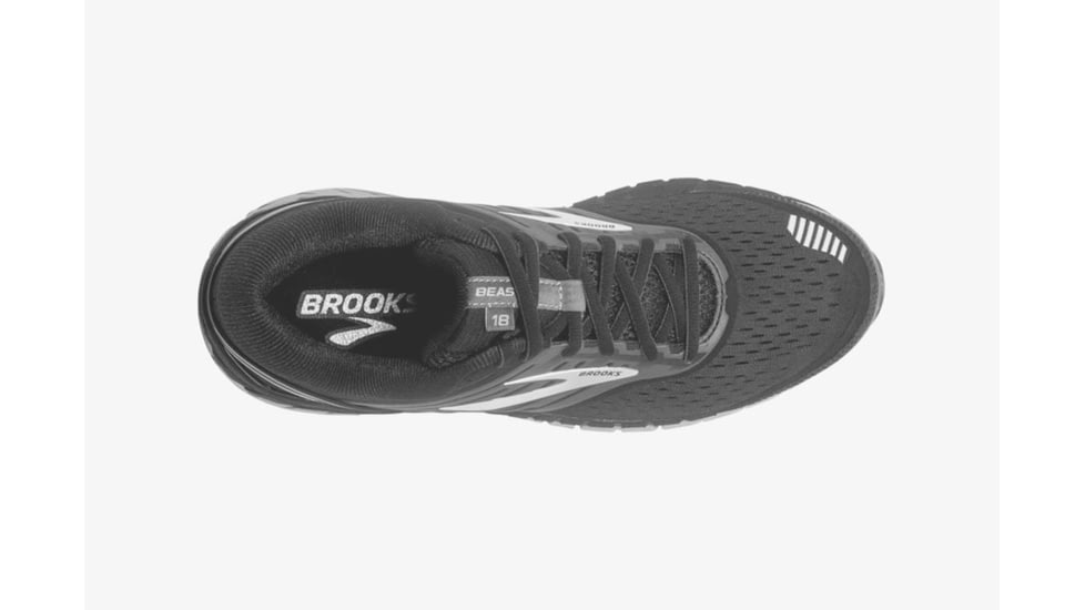 Brooks Beast 18 Mens Road Running Shoes, Black/Grey/Silver, 14 US, Medium, 1102821D004.140