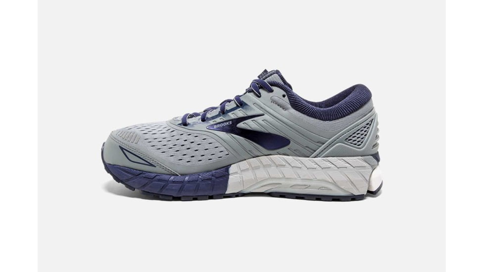 Brooks Beast 18 Mens Road Running Shoes, Grey/Navy/White, 8 US, Wide, 1102822E015.080