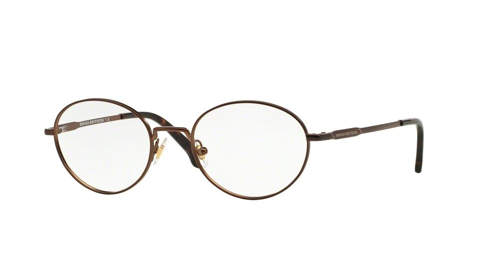 Brooks Brothers BB1032 Progressive Prescription Eyeglasses 1643-48 - Satin Brown Frame