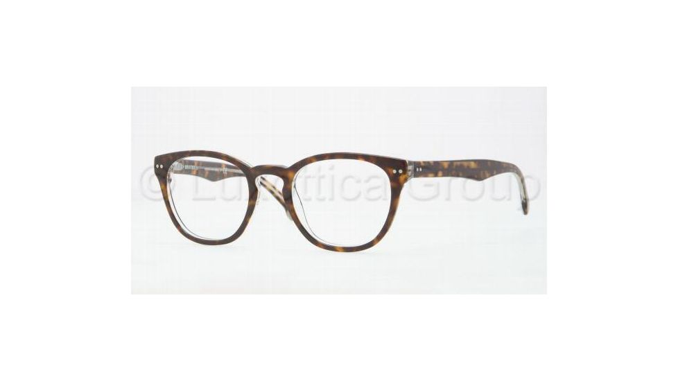 Brooks Brothers BB2005 Single Vision Prescription Eyeglasses 6048-4720 - Tortoise Crystal Frame, Demo Lens Lenses