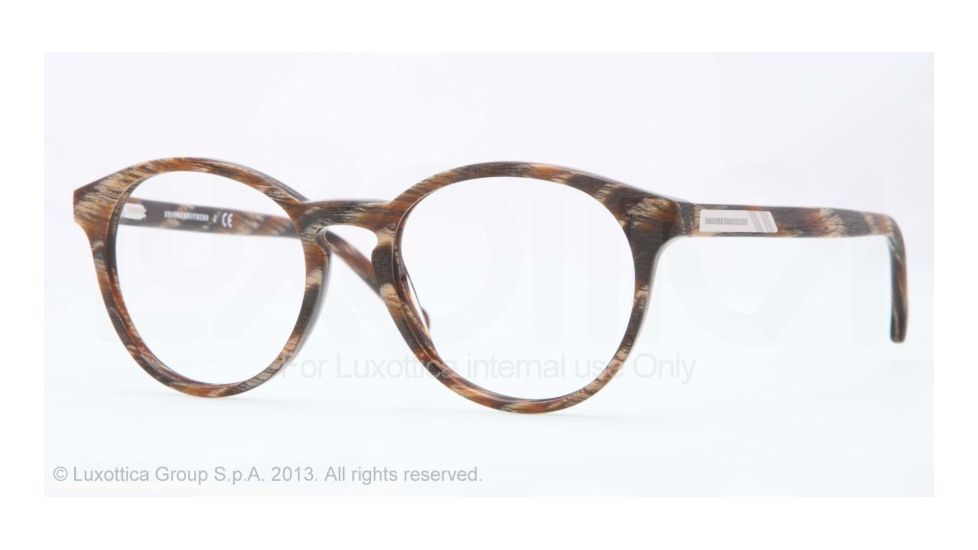 Brooks Brothers BB2018 Progressive Prescription Eyeglasses 6015-51 - Brown Horn Frame