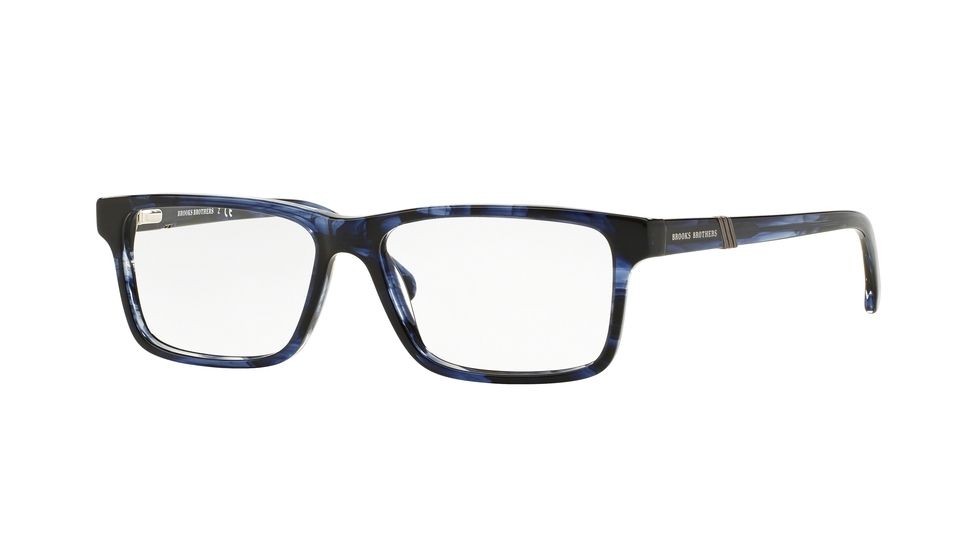 Brooks Brothers BB2025 Progressive Prescription Eyeglasses 6088-53 - Blue Marble Frame