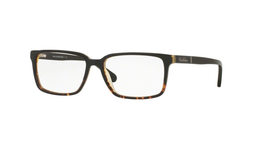Brooks Brothers BB2032 Prescription Eyeglasses 6117-55 - Black Tortoise/Black Frame