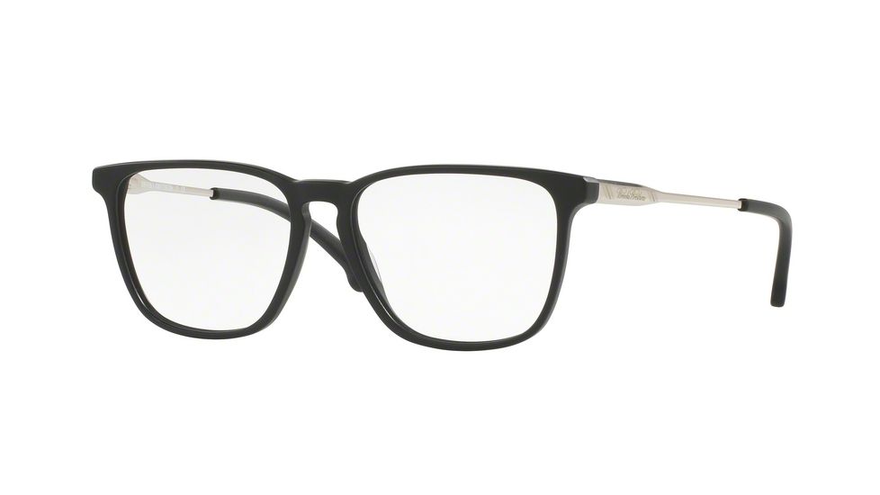 Brooks Brothers BB2034 Single Vision Prescription Eyeglasses 6126-52 - Matte Black/Silver Frame