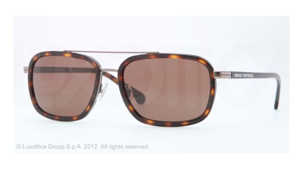 Brooks Brothers BB4017 Single Vision Prescription Sunglasses BB4017-163673-56 - Lens Diameter 56 mm, Frame Color Gunmetal/tort