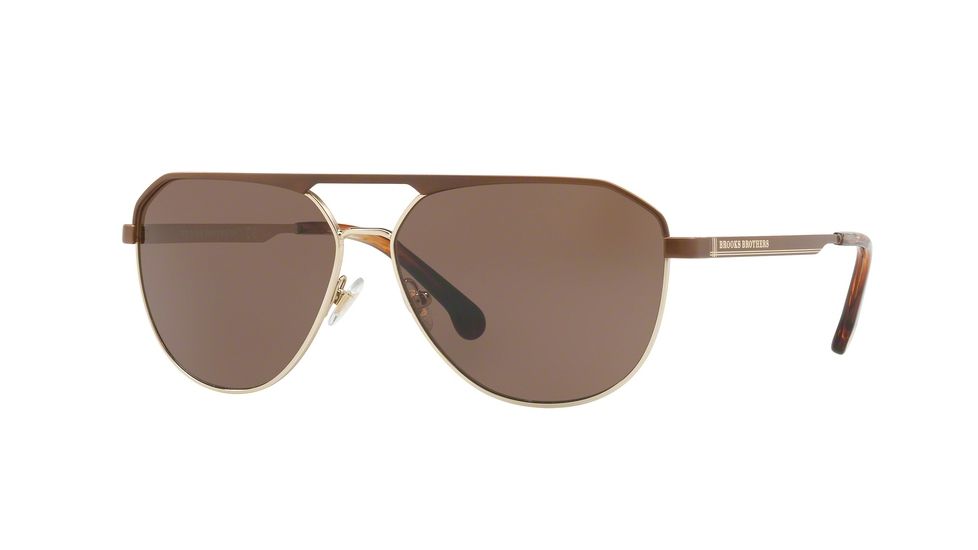 Brooks Brothers BB4044S Progressive Prescription Sunglasses BB4044S-168373-60 - Lens Diameter 60 mm, Frame Color Brown/Gold