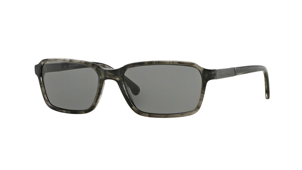 Brooks Brothers BB5025S Single Vision Prescription Sunglasses BB5025S-609087-58 - Lens Diameter 58 mm, Frame Color Black Horn/lt Gunmetal