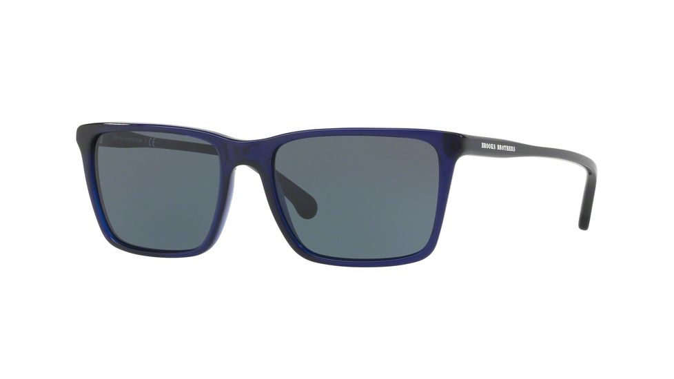 Brooks Brothers BB5034S Progressive Prescription Sunglasses BB5034S-613487-55 - Lens Diameter 55 mm, Frame Color Navy Translucent