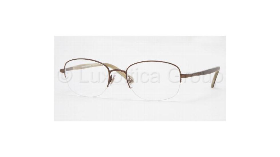 Brooks Brothers Eyeglasses BB461 with Rx Prescription Lenses, Select Frame Color / Lens Diameter Matte Brown Frame / 50 mm Prescription Lenses