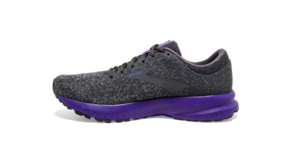 Brooks BTS Launch 6 - Womens, Ebony/Shark/Violet, 7, 1202851B022.070