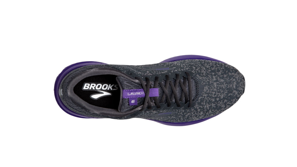 Brooks BTS Launch 6 - Womens, Ebony/Shark/Violet, 7, 1202851B022.070