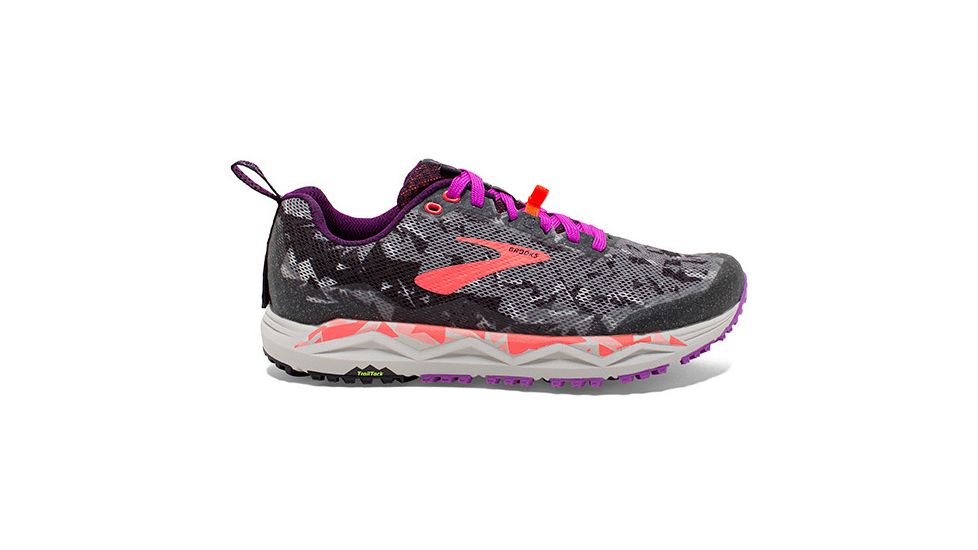 Brooks Caldera 3 Trail Running Shoes - Womens, Black/Purple/Coral, Medium, 7.5, 1202881B080.075