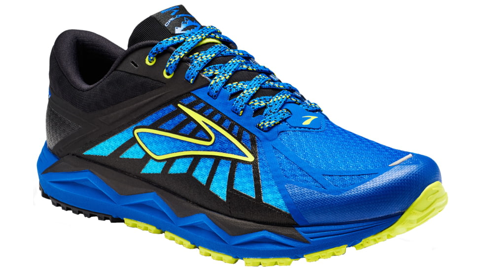 Brooks Caldera Trail Running Shoe - Men's-Electric Blue/Lime Popsicle/Blue-Medium-11.5