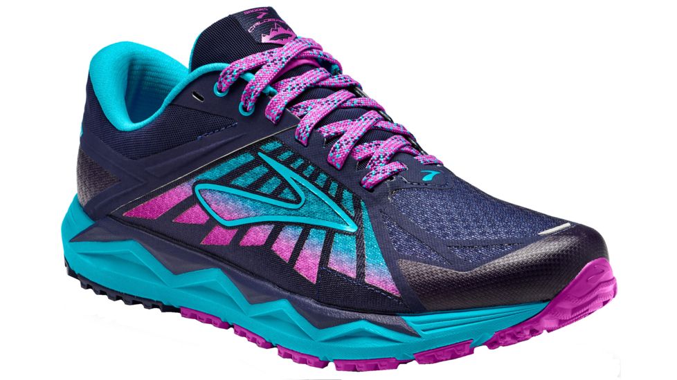 Brooks Caldera Trail Running Shoe - Women's-Evening Blue/Teal /Purple Cactus-Medium-9