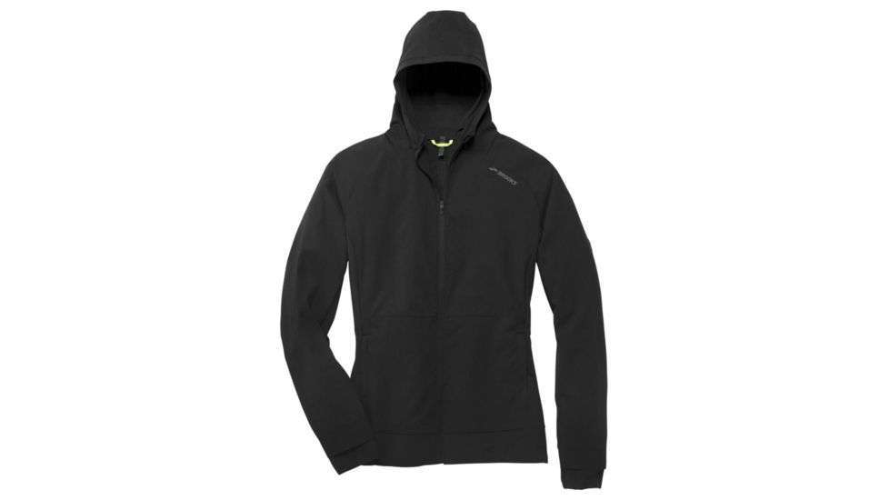 Brooks Canopy Womens Running Hoodie Jacket, Black, Extra Large, 221221-Black-XL