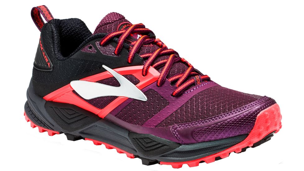 Brooks Cascadia 12 Trail Running Shoe - Women's-Pickled Beet/Black/Fiery Coral-Medium-11