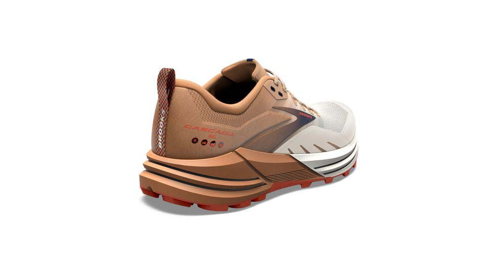 Brooks Cascadia 16 Running Shoes - Mens, White/Biscuit/Rooibos, 15.0, 1103761D173.150
