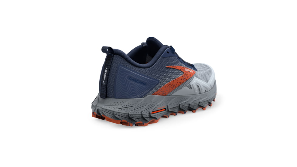 Brooks Cascadia 17 Running Shoes - Mens, Blue/Navy/Firecracker, 14 Medium, 1104031D405.140
