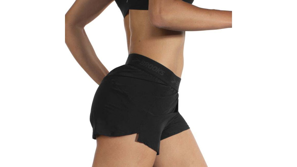 Brooks Chaser 3in Short - Womens, Black/Brooks, S, 221463006.025