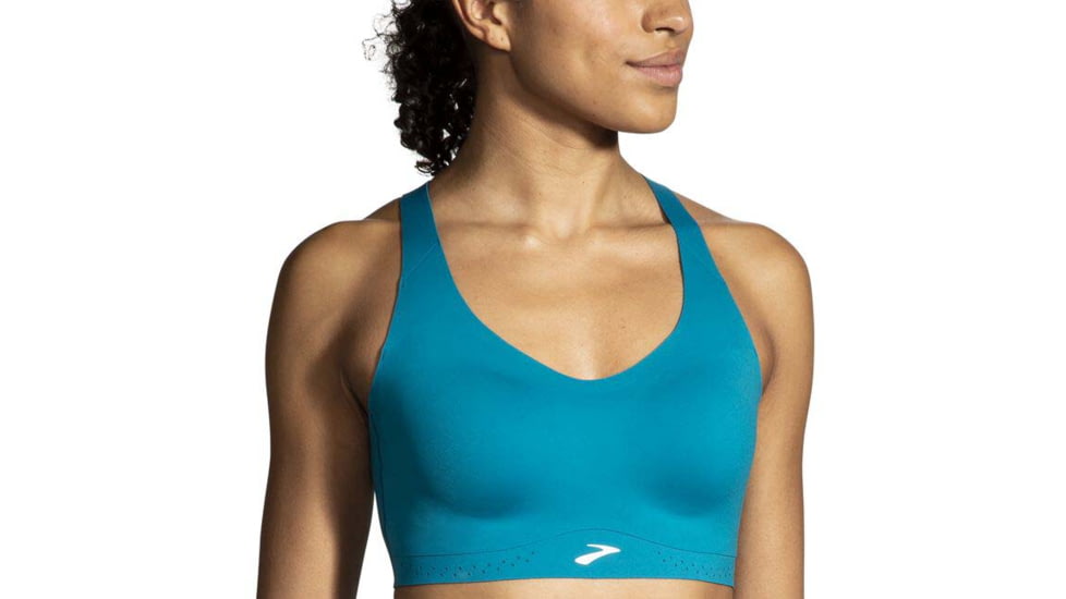 Brooks Dare Strappy Run Bra 2.0 - Womens, Lagoon, 30, 350088453.030AB