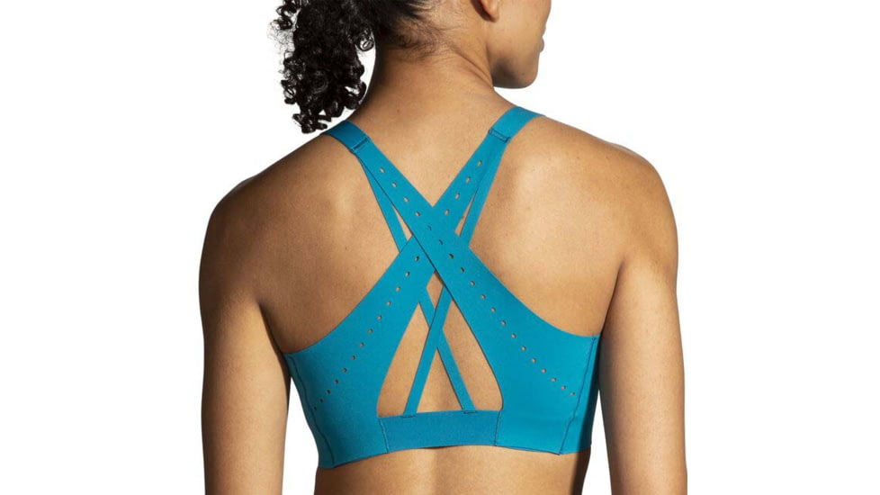 Brooks Dare Strappy Run Bra 2.0 - Womens, Lagoon, 30, 350088453.030AB