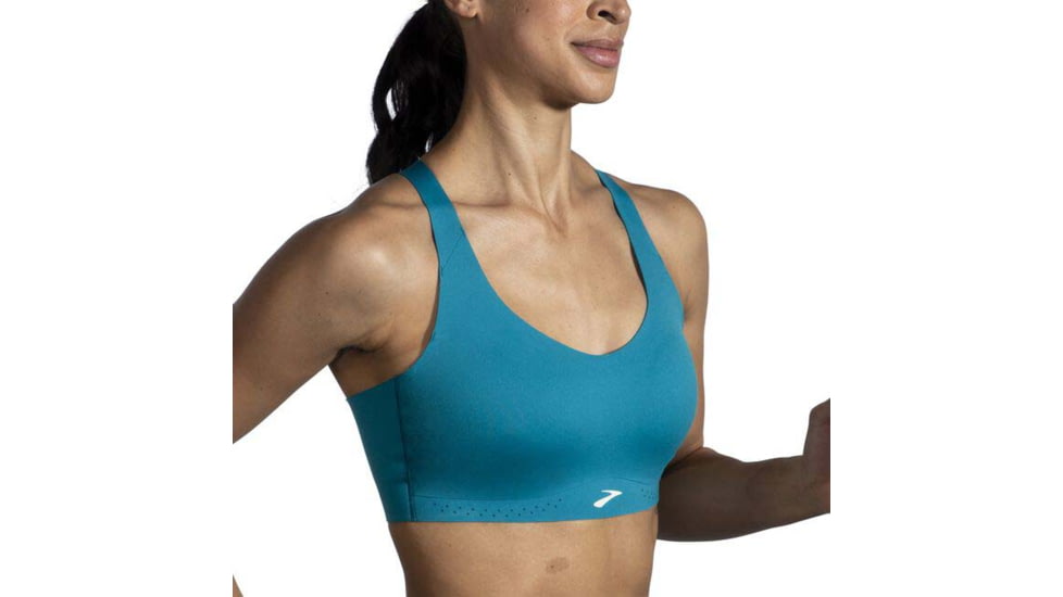 Brooks Dare Strappy Run Bra 2.0 - Womens, Lagoon, 30, 350088453.030AB