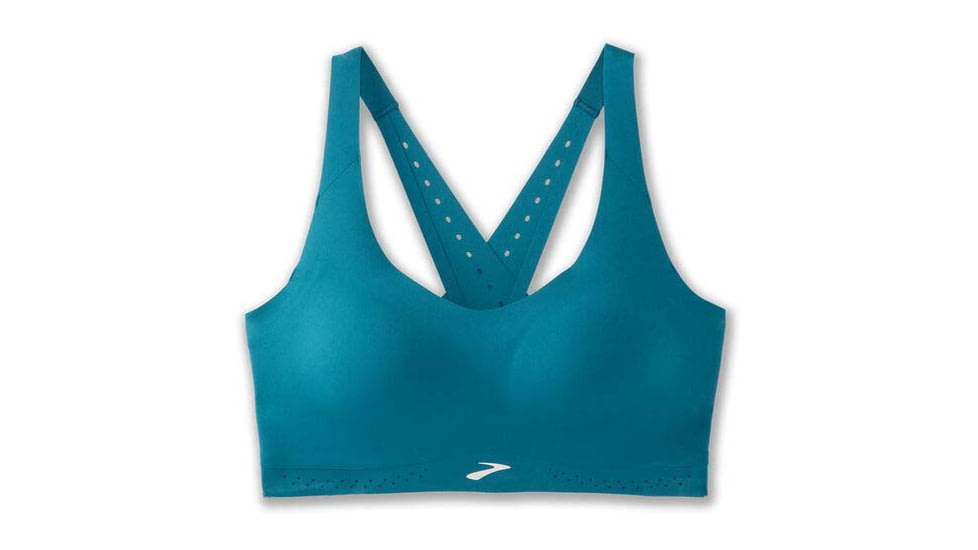 Brooks Dare Strappy Run Bra 2.0 - Womens, Lagoon, 30, 350088453.030AB