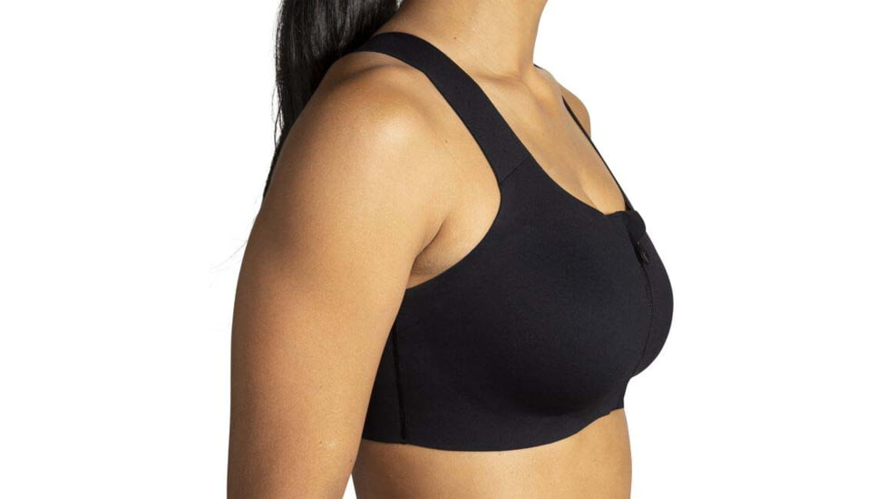 Brooks Dare Zip Run Bra 2.0 - Womens, Black, 40AB, 350083001.040AB