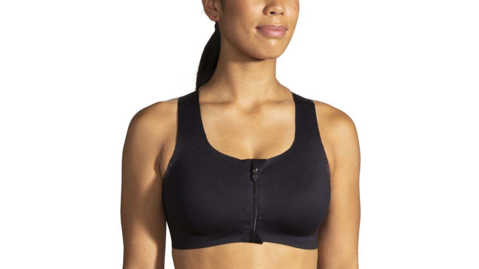 Brooks Dare Zip Run Bra 2.0 - Womens, Black, 40AB, 350083001.040AB