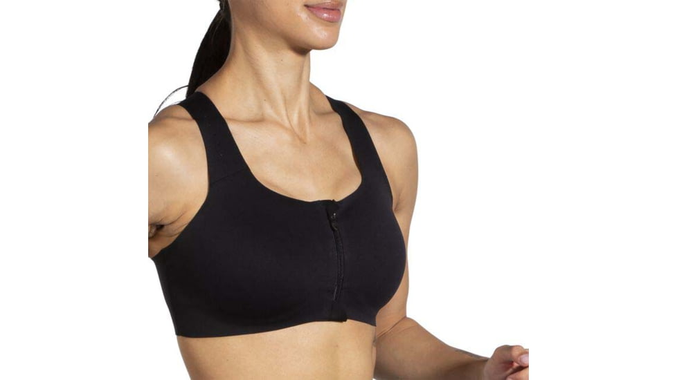 Brooks Dare Zip Run Bra 2.0 - Womens, Black, 40AB, 350083001.040AB
