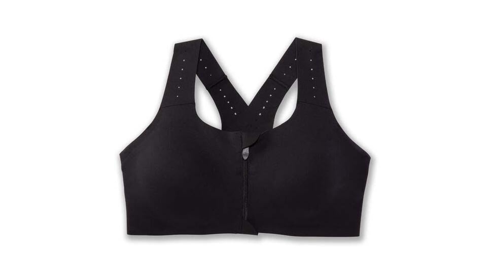 Brooks Dare Zip Run Bra 2.0 - Womens, Black, 40AB, 350083001.040AB