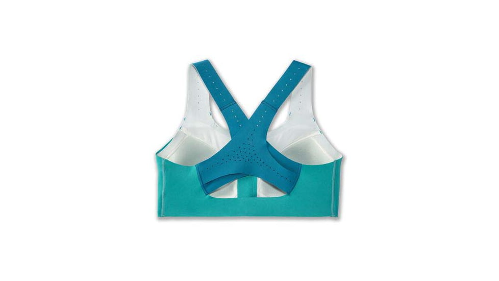 Brooks Dare Zip Run Bra 2.0 - Womens, Nile Green/Lagoon/Light Mint, 34DE, 350083369.034DE