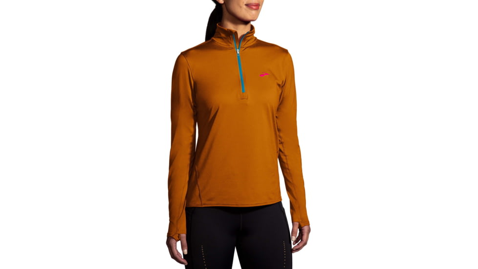 Brooks Dash 1/2 Zip 2.0 - Womens, Htr Hazelwood, L, 221607258.035