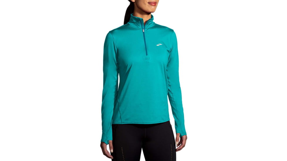 Brooks Dash 1/2 Zip 2.0 - Womens, Htr Nile Green, XL, 221607370.040