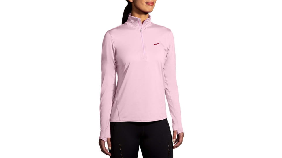 Brooks Dash 1/2 Zip 2.0 - Womens, Htr Quartz, XL, 221607674.040